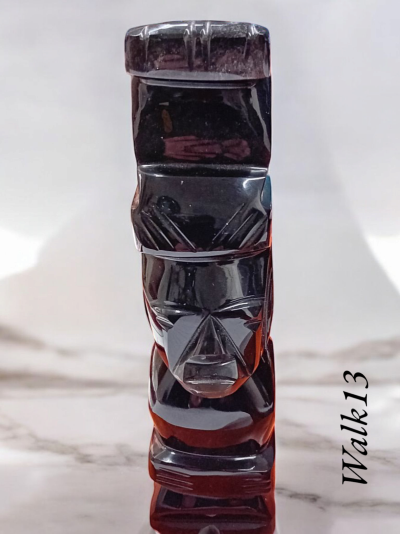 Zwart obsidiaan Inca god ART: 2151