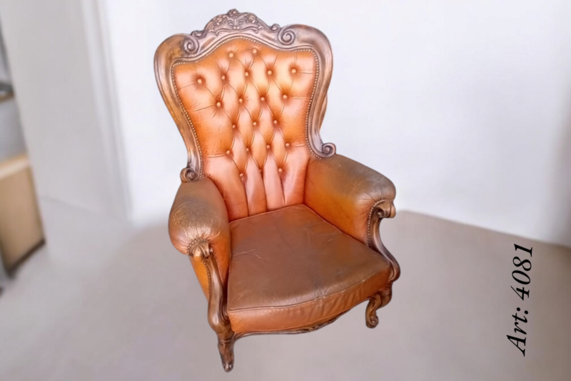 Leren Franse Barokzetel Art 4081 - Afbeelding 3
