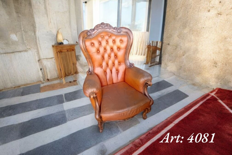 Leren Franse Barokzetel Art 4081 - Afbeelding 2