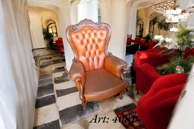 Leren Franse Barokzetel Art 4081 - Afbeelding 4