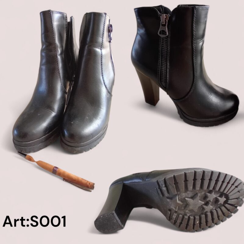 Zwarte enkellaars sierrits ART: S002 - Afbeelding 4