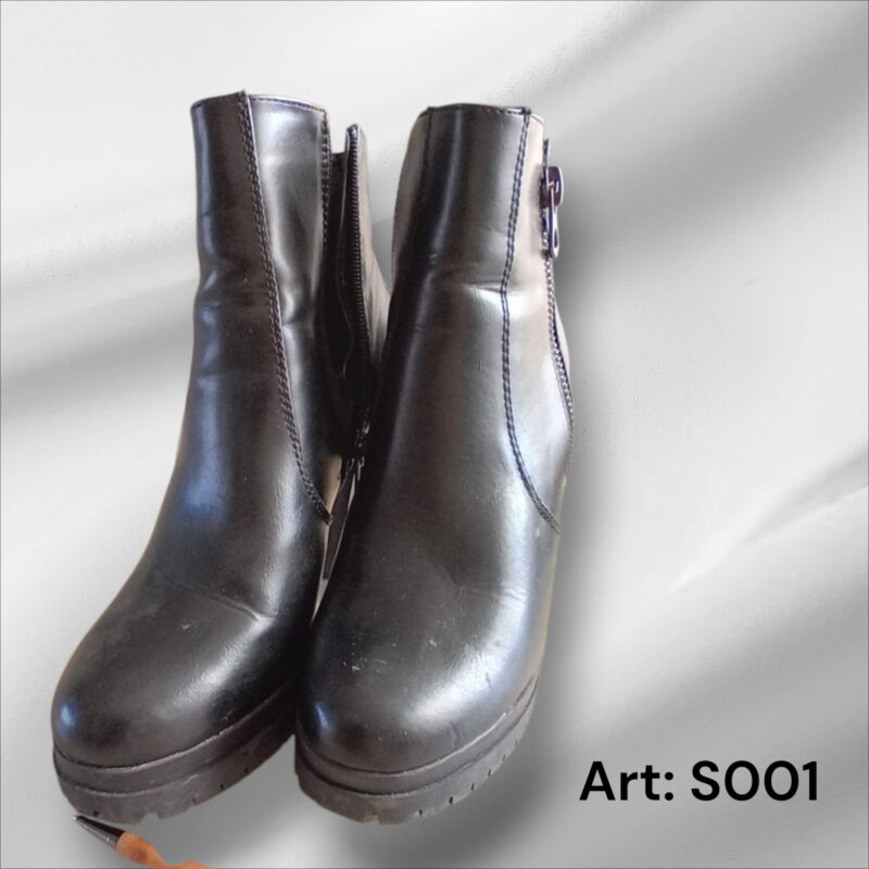 Zwarte enkellaars sierrits ART: S002