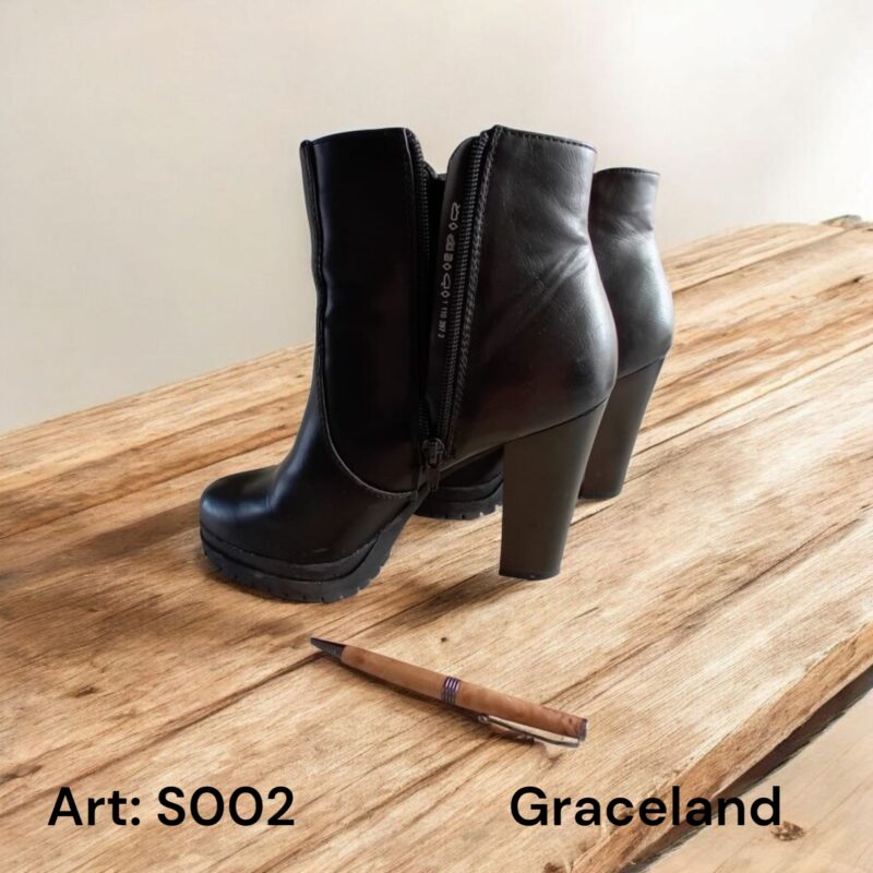 Zwarte enkellaars sierrits ART: S002 - Afbeelding 2