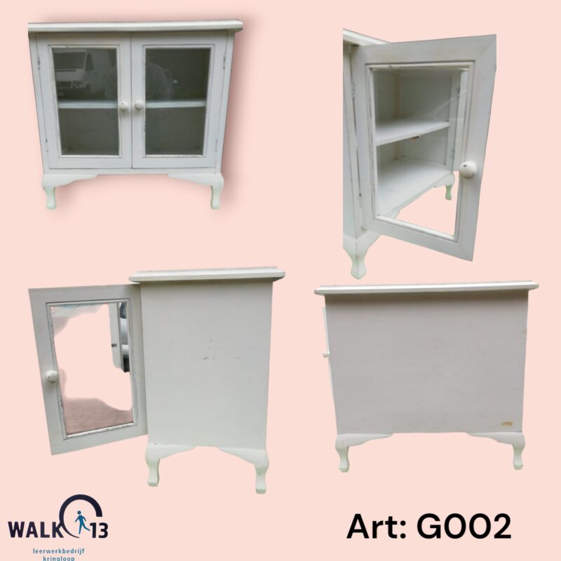 Brocante kastje met glasdeuren ART: G002 - Afbeelding 4