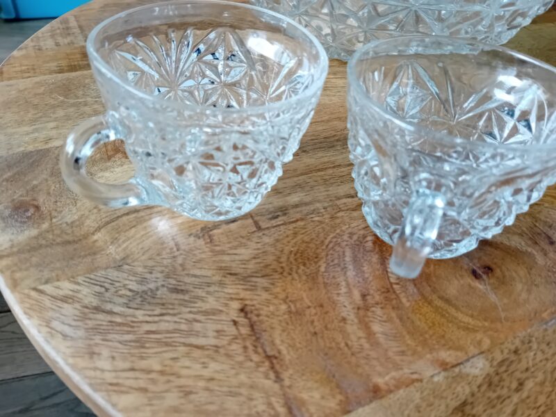 Chrystal serving bowl set with glass mugs Art: 37556 - Afbeelding 5
