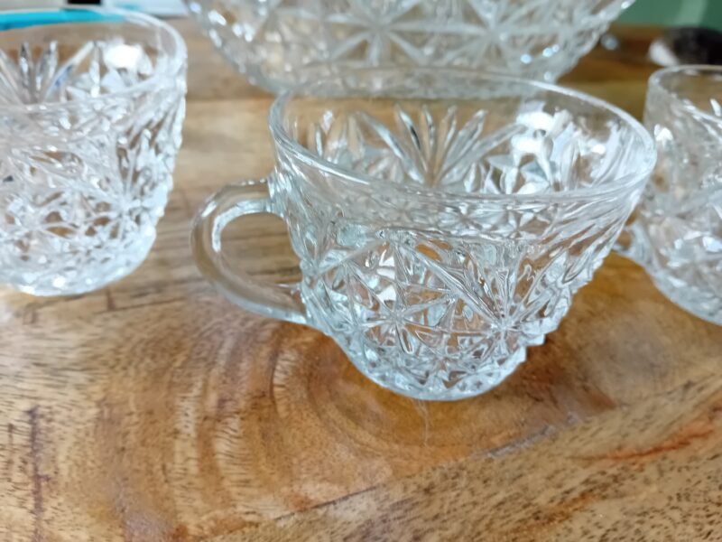 Chrystal serving bowl set with glass mugs Art: 37556 - Afbeelding 6