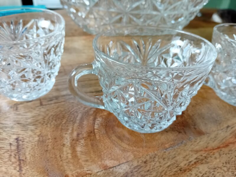 Chrystal serving bowl set with glass mugs Art: 37556 - Afbeelding 7