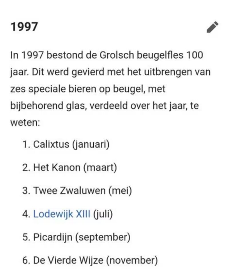 Grolsch glazen jubileum uitvoering 1997 - Afbeelding 8
