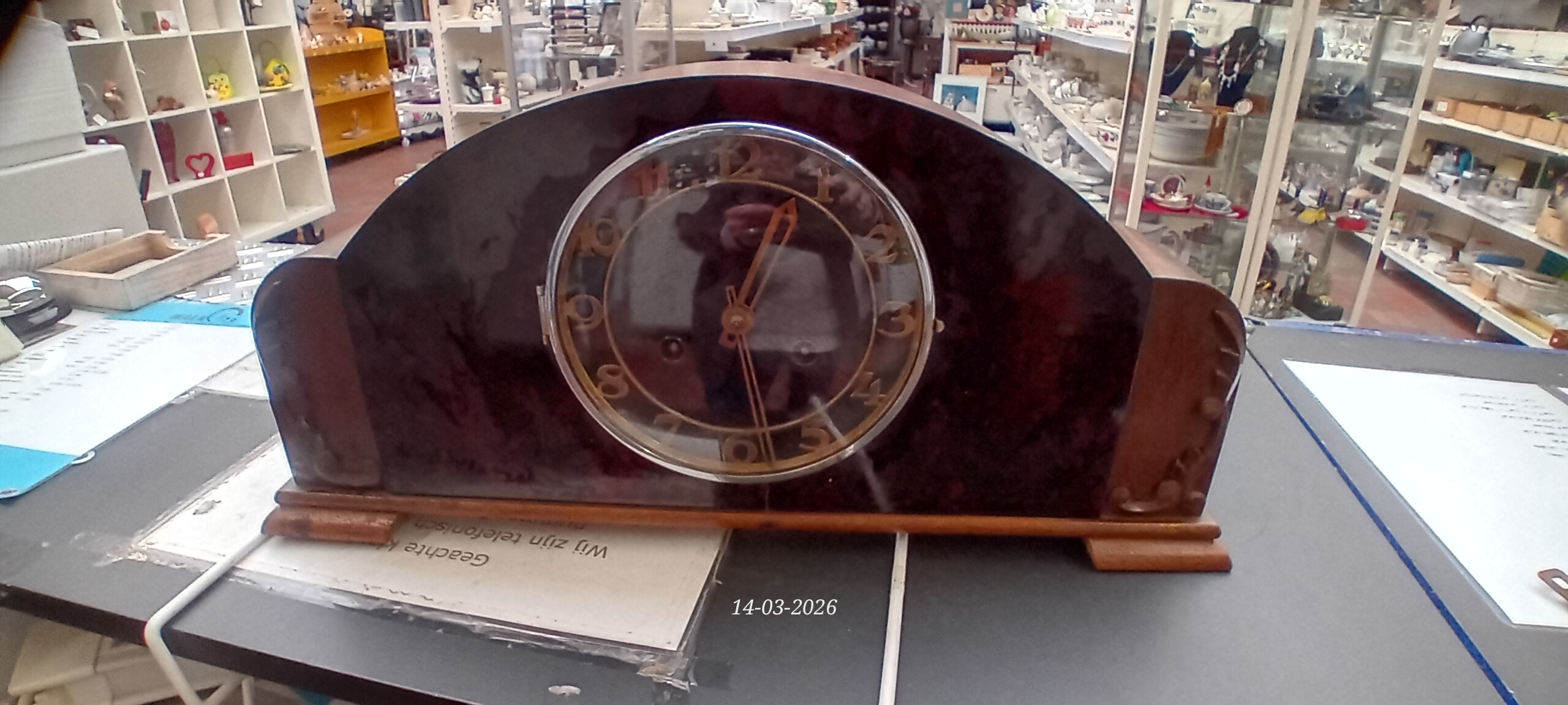 Pendule of tafelklok incl sleutel artikelnummer: 38708