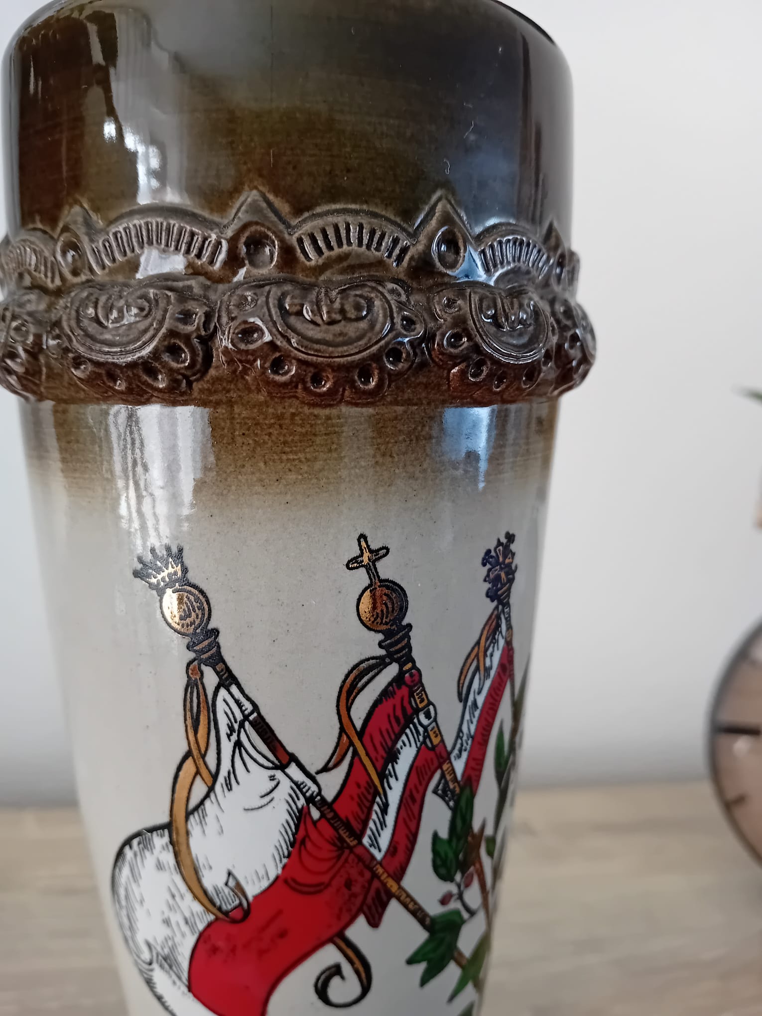 keramieke bierpull met Oostenrijks wapen. (King Werk). art.nr 39399 - Afbeelding 5