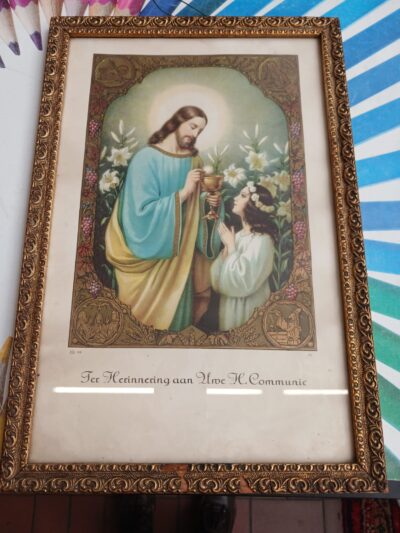 ingelijste communieprent art.nr 40291