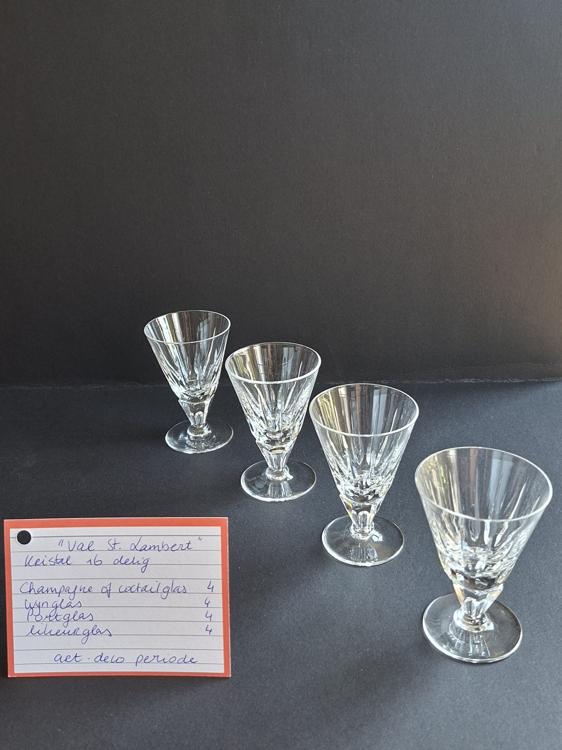 Verrerie St. Lambert, kristallen glazen set, art. nr 40591 - Afbeelding 5