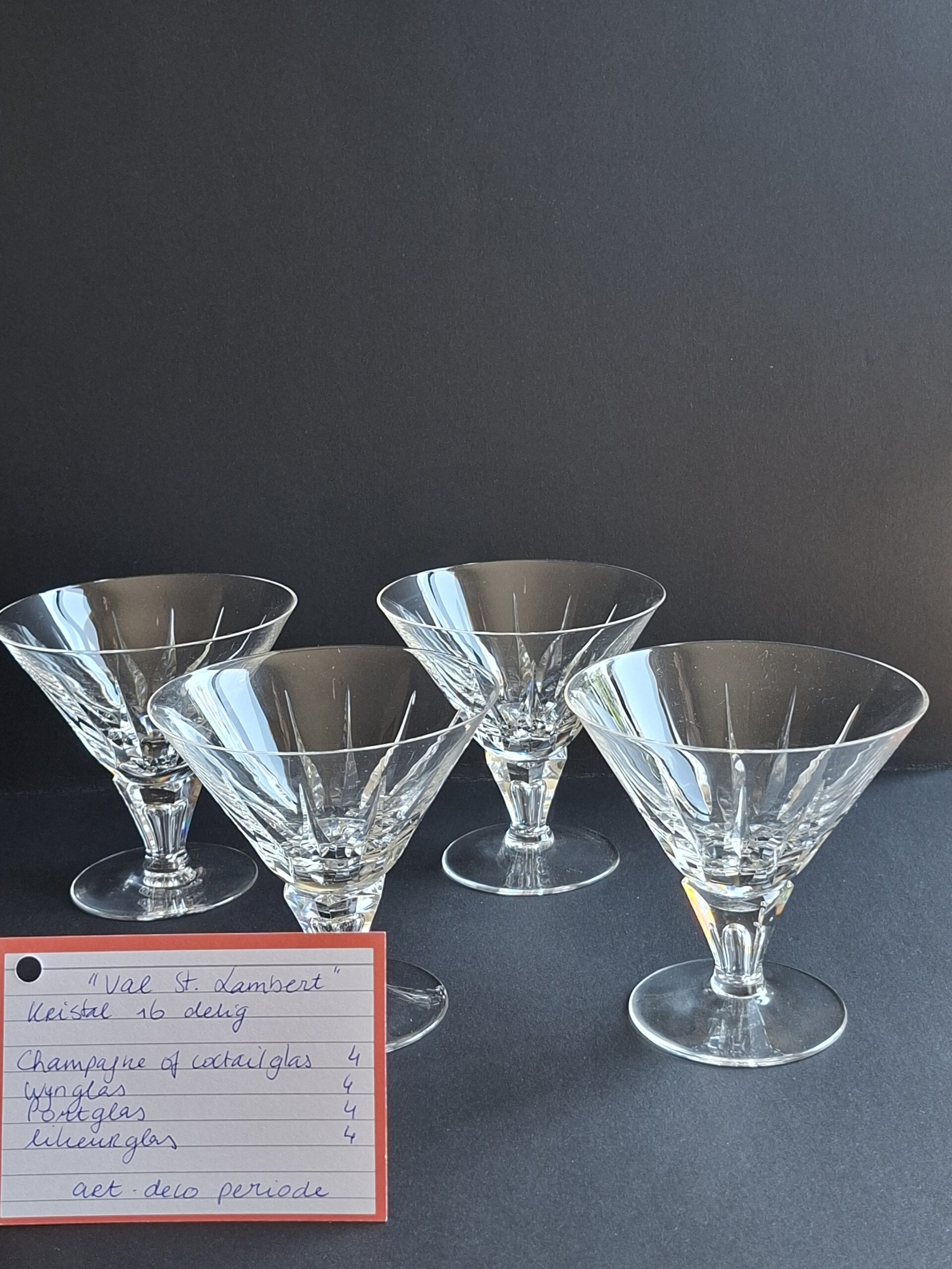 Verrerie St. Lambert, kristallen glazen set, art. nr 40591 - Afbeelding 4