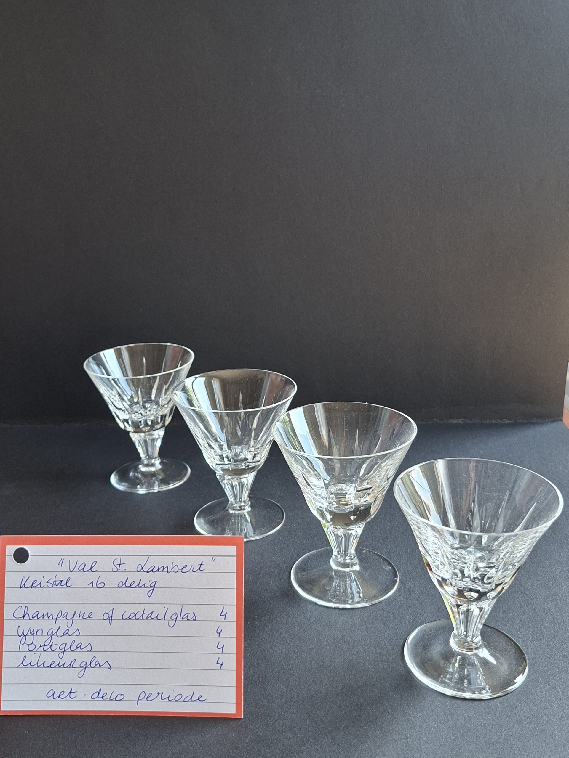 Verrerie St. Lambert, kristallen glazen set, art. nr 40591 - Afbeelding 3
