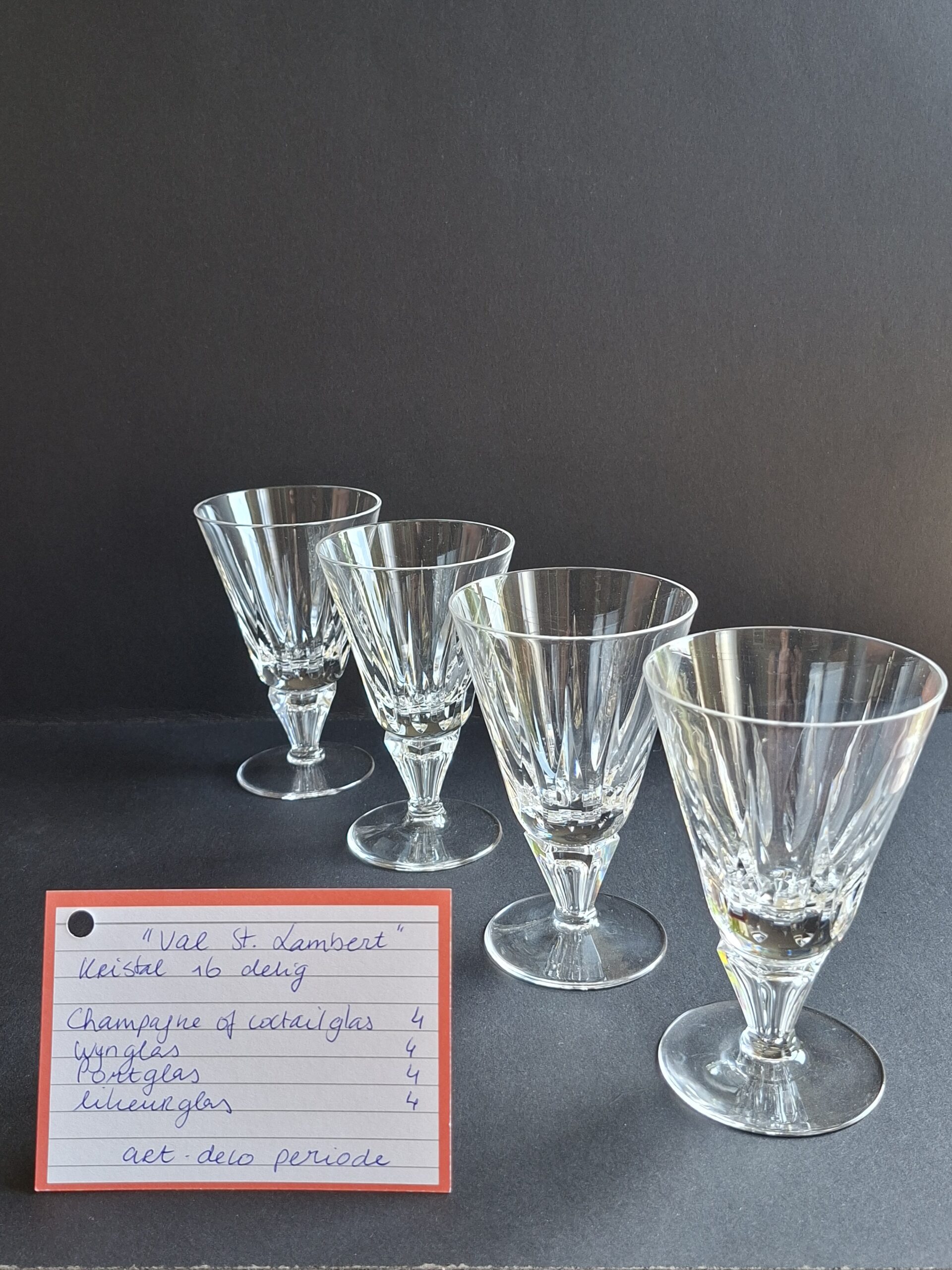 Verrerie St. Lambert, kristallen glazen set, art. nr 40591 - Afbeelding 2