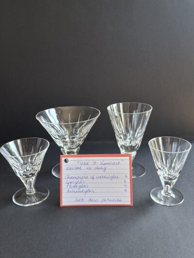 Verrerie St. Lambert, kristallen glazen set, art. nr 40591