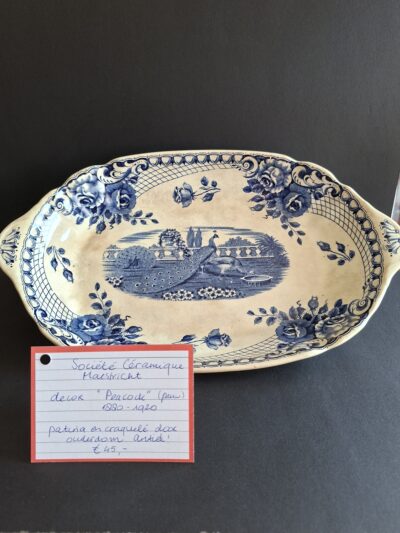 Prachtige blauw‑witte serveerschaal van Société Céramique Maastricht, art. nr 40632